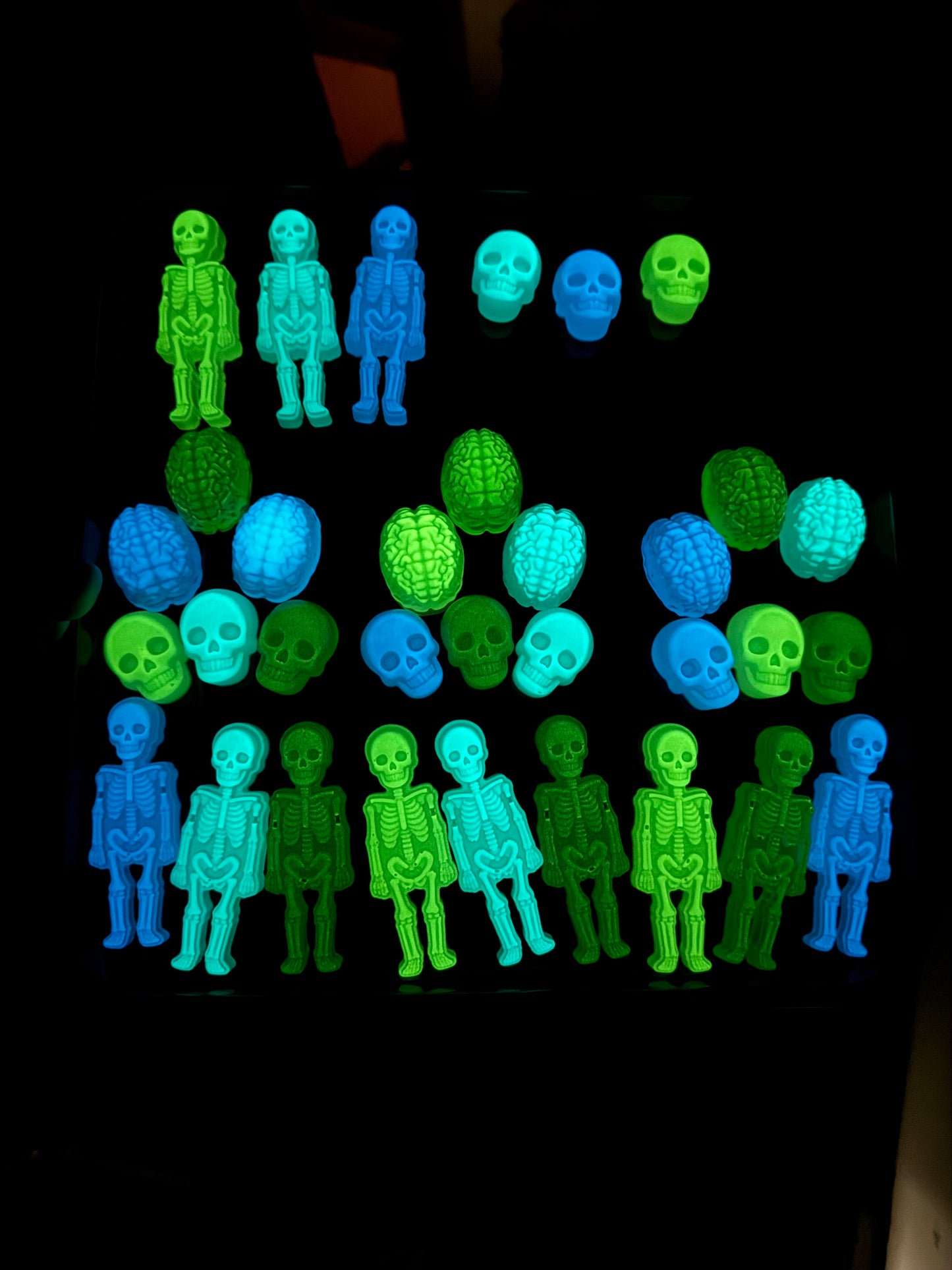 Glow In The Dark Resin Skeleton Crew & Brains Too