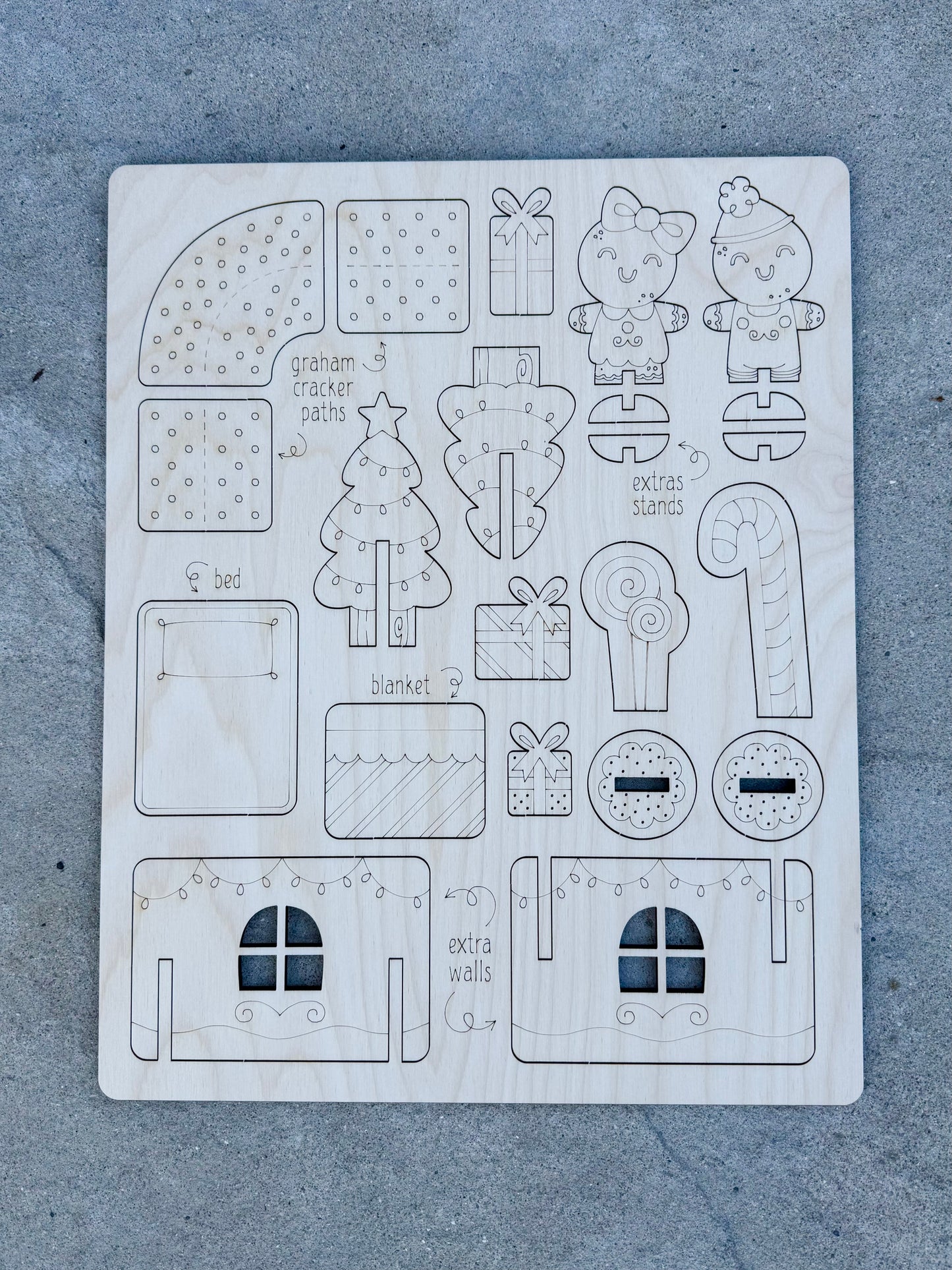 ADD ON for Wooden Gingerbread Paint Kit