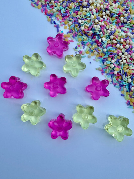 Flower Resin Counters - Pink/Yellow