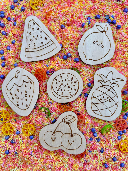 Wooden Fruit Salad Characters