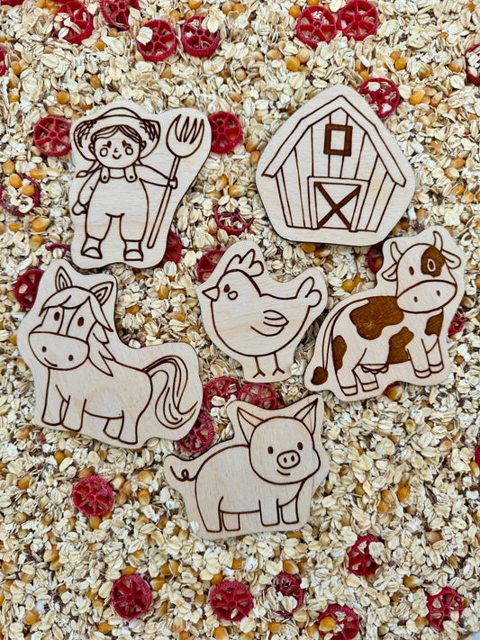 Wooden Farm Characters